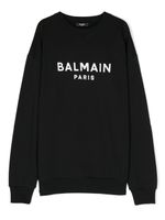 Balmain Kids sweat en coton à logo imprimé - Noir