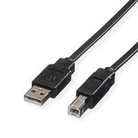ROLINE USB 2.0 platte kabel notebook, type A-B, zwart, 1,8 m