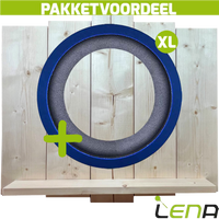 Lena Dartbordverlichting Basic XL Blauw + Lena Wooden Wall Protector - thumbnail