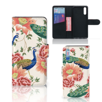 Telefoonhoesje met Pasjes voor Huawei P20 Pink Peacock