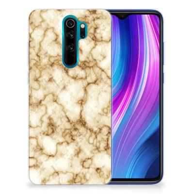 Xiaomi Redmi Note 8 Pro TPU Siliconen Hoesje Marmer Goud