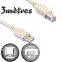 Lineaire pcusb212e Kabel USB 2.0 Type A Mannelijk/B Mannelijk 3 m Beige