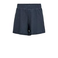 ONLY high waist straight fit sweatshort ONLNELLA donkerblauw