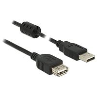 DeLock verlengkabel USB 2.0 type-A stekker > USB 2.0 type-A bus 1,5 m zwart