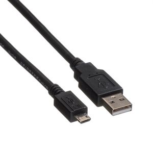 ROLINE USB 2.0 Kabel, USB A Male - Micro USB B Male, zwart, 1,8 m