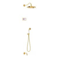 Regendouche set electronisch Tres Shower Technology Classic | Inbouw | Thermostaatkraan | 3-weg | Vintage | 24k Goud glans