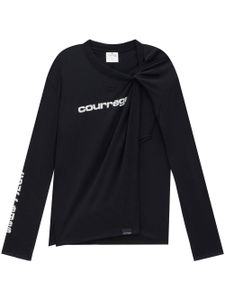 Courrèges t-shirt à détail torsadé - Noir