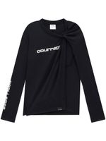 Courrèges t-shirt à détail torsadé - Noir - thumbnail