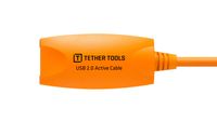 Tether Tools USB-kabel USB 2.0 USB-A stekker, USB-A bus 5.00 m Oranje Actief met signaalversterking CU1917 - thumbnail