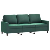 VidaXL Driezitsbank 180 cm Fluweel Donkergroen - Relaxfauteuil, Sofa, Lounge Fauteuil