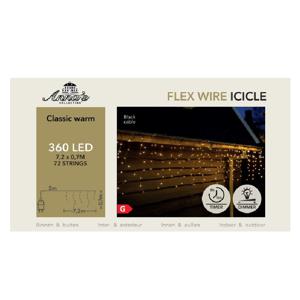 Ijspegelverlichting - 360 led lampjes - warm wit - 720 x 70 cm - buiten - lichtsnoer