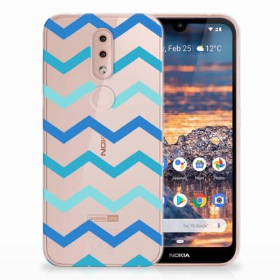 Nokia 4.2 TPU bumper Zigzag Blauw