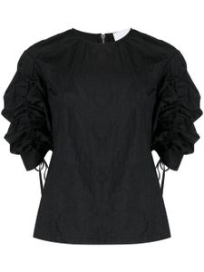 Erika Cavallini blouse à manches froncées - Noir