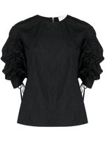 Erika Cavallini blouse à manches froncées - Noir - thumbnail