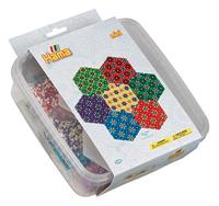Hama Perlen 5400 set mozaïek in de doos met ca. 10.500 kleurrijke mini strijkkralen met diameter 2,5 mm, motiefsjabloon en 2 penplaten, incl. strijkpapier, creatief knutselplezier voor groot en klein