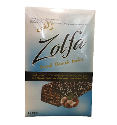 Zolfa Wafels Kokosnoot Chocolade - 12 Stuks Zolfa Wafels Kokosnoot Chocolade - 12 Stuks
