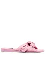 MSGM sandales en cuir à bride nouée - Rose