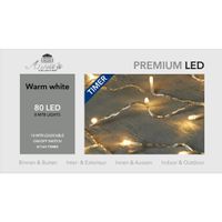 Kerstverlichting warm wit 80 lampjes 800 cm lichtsnoer met timer - thumbnail