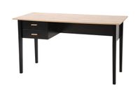 Artistiq Bureau Justen 140 x 60cm, met 2 laden - Zwart - thumbnail