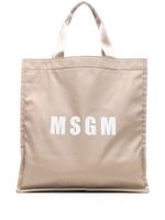 MSGM sac cabas à logo imprimé - Tons neutres