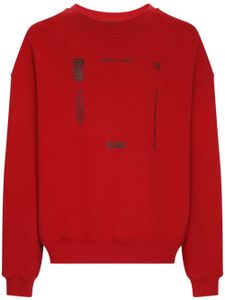 Dolce & Gabbana DGVIB3 pull en coton à slogan imprimé - Rouge