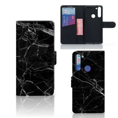 Motorola Moto G8 Bookcase Marmer Zwart - Origineel Cadeau Vader Motorola Moto G8 Bookcase Marmer Zwart - Origineel Cadeau Vader