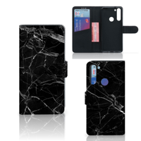 Motorola Moto G8 Bookcase Marmer Zwart - Origineel Cadeau Vader