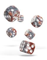 Oakie Doakie Dice D6 Dice 16 mm Gemidice - Silver-Rust (12)
