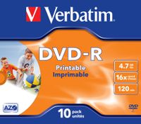 Verbatim 43521 DVD-R disc 4.7 GB 10 stuk(s) Jewelcase Bedrukbaar - thumbnail