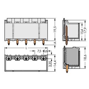 WAGO 2092-3403/200-000 Male behuizing (board) 2092 Totaal aantal polen: 3 Rastermaat: 7.50 mm Inhoud: 100 stuk(s)