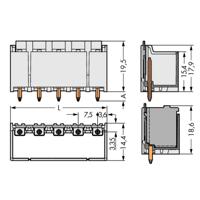 WAGO 2092-3405 Male behuizing (board) 2092 Totaal aantal polen: 5 Rastermaat: 7.50 mm Inhoud: 100 stuk(s)