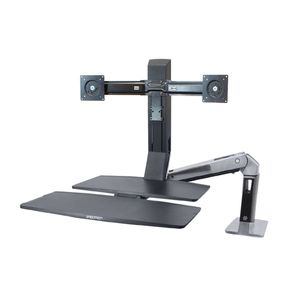 Ergotron WorkFit-A Monitor-tafelbeugel 2-voudig 25,4 cm (10) - 61,0 cm (24) Zwart, Aluminium (gepolijst) In hoogte verstelbaar, Toetsenbordhouder, Kantelbaar,