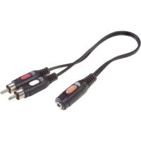 SpeaKa Professional SP-7870256 Cinch / Jackplug Audio Aansluitkabel [2x Cinch-stekker - 1x Jackplug female 3,5 mm] 1.50 m Zwart - thumbnail