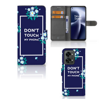 OnePlus Nord 2T Portemonnee Hoesje Flowers Blue DTMP