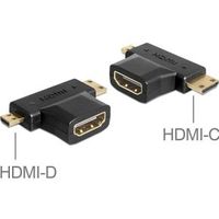 DeLOCK 65446 tussenstuk voor kabels HDMI-C / HDMI-D HDMI-A Zwart - thumbnail