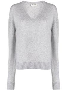 Saint Laurent pull en cachemire à col v - Gris