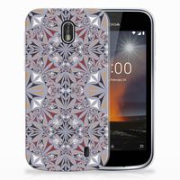 Nokia 1 TPU Siliconen Hoesje Flower Tiles