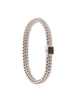 John Hardy bracelet Classic Chain 6.5 mm pavé de saphirs noirs - Argent