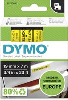 Dymo D1 tape 19 mm, zwart op geel - thumbnail