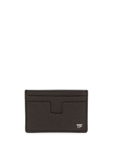 TOM FORD porte-cartes en cuir à plaque logo - Marron