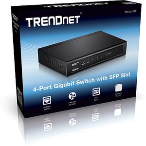 Trendnet TEG-S51SFP netwerk-switch Unmanaged Gigabit Ethernet (10/100/1000) Zwart