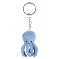 Nature Planet Pluche Octopus/Inktvis knuffel sleutelhanger - 6 cm - Speelgoed dieren   -