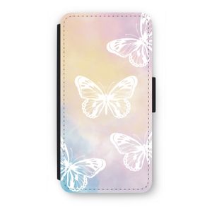 White butterfly: iPhone 8 Plus Flip Hoesje