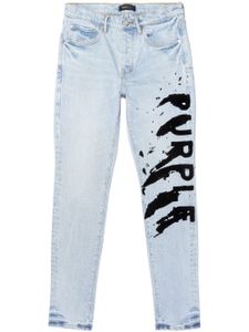 Purple Brand P001 logo-print skinny jeans - Bleu