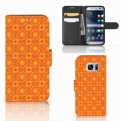 Samsung Galaxy S7 Telefoon Hoesje Batik Oranje Samsung Galaxy S7 Telefoon Hoesje Batik Oranje