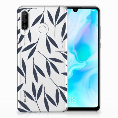 Huawei P30 Lite TPU Case Leaves Blue Huawei P30 Lite TPU Case Leaves Blue