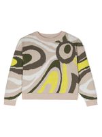 PUCCI Junior pull à motif géométrique en intarsia - Tons neutres