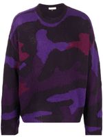 Valentino Garavani pull en maille intarsia à motif camouflage - Violet