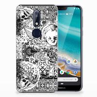 Silicone Back Case Nokia 7.1 Skulls Angel