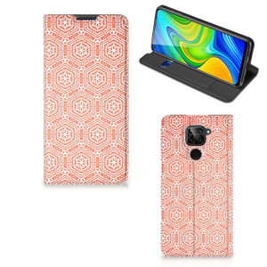 Xiaomi Redmi Note 9 Hoesje met Magneet Pattern Orange